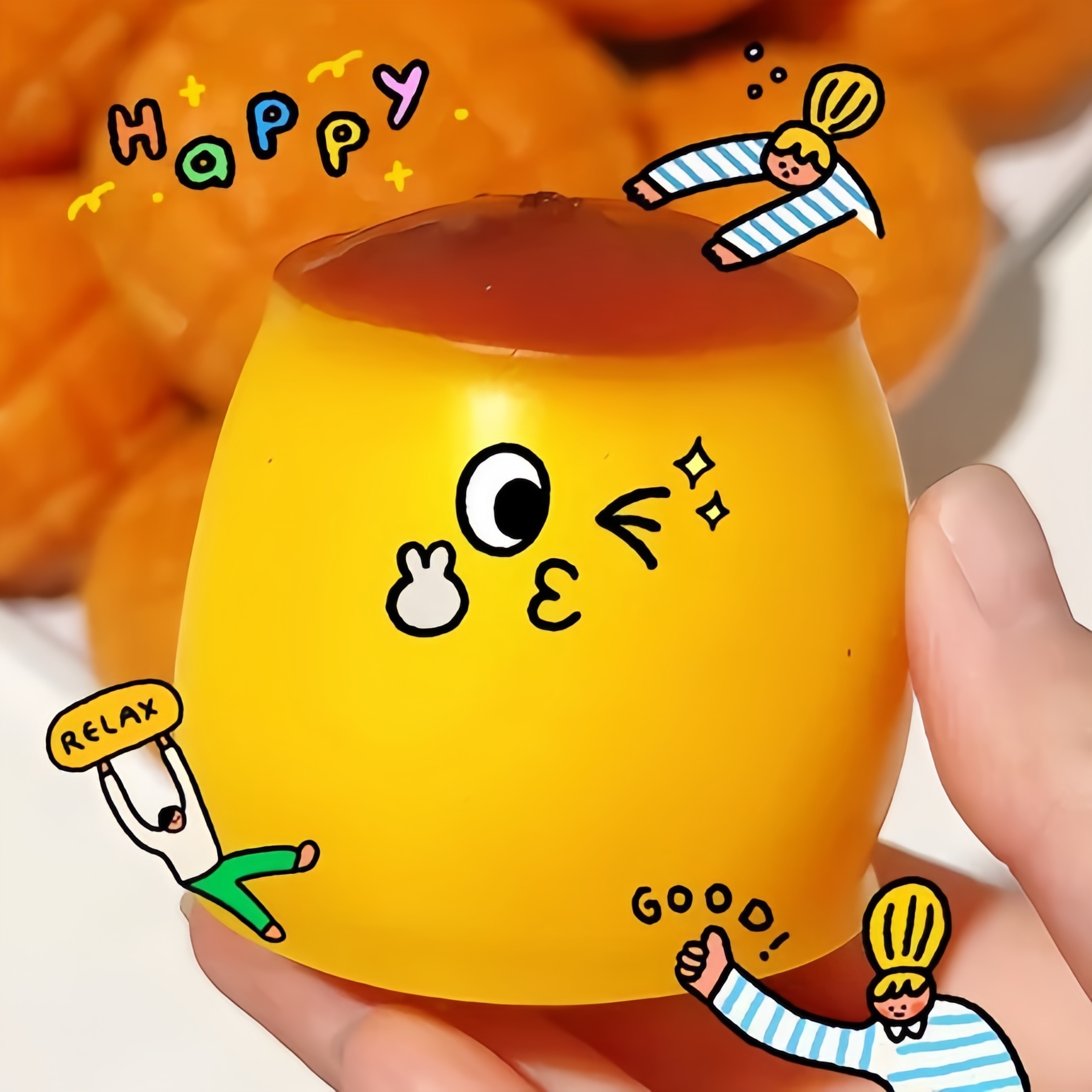[HOT]Crunchy Caramel Pudding Squeeze Handmade Slow Rebound Round Blocks ...