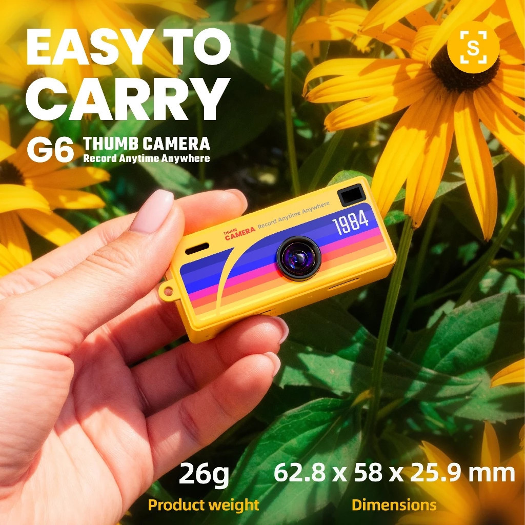 G6 Mini Thumb Camera Keychain 1984 1080P HD with Flash Keyring Camera ...