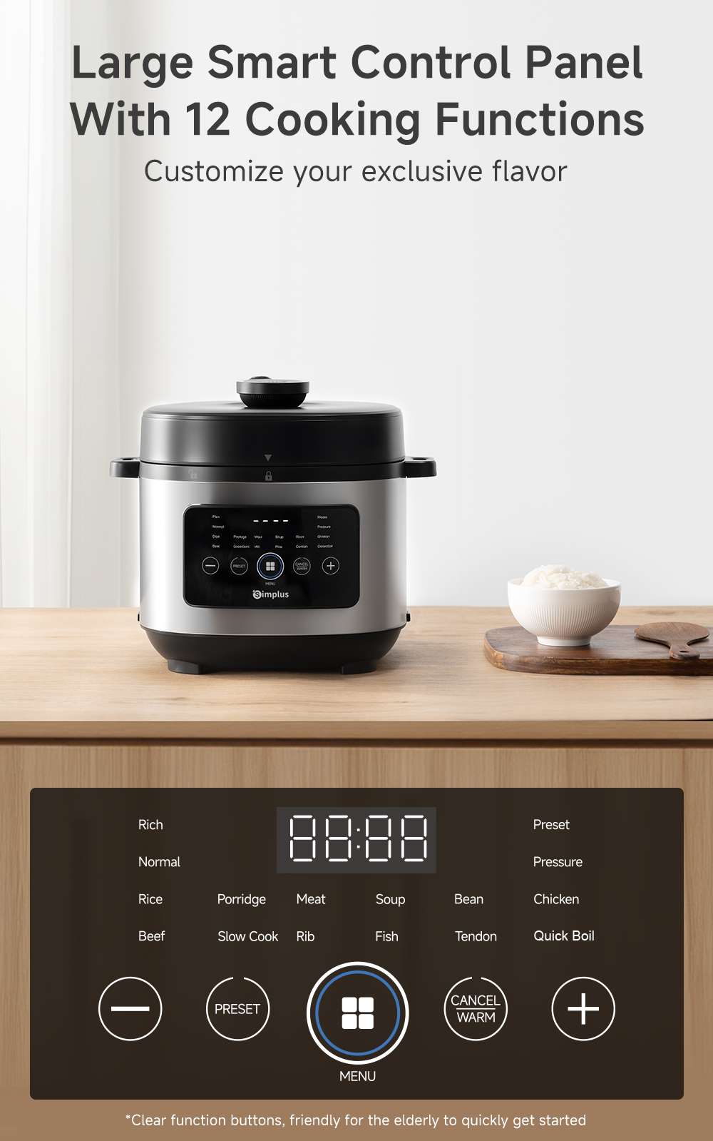 【New Launch】Simplus Pressure Rice Cooker丨6L Large Capacity丨70kPa High ...