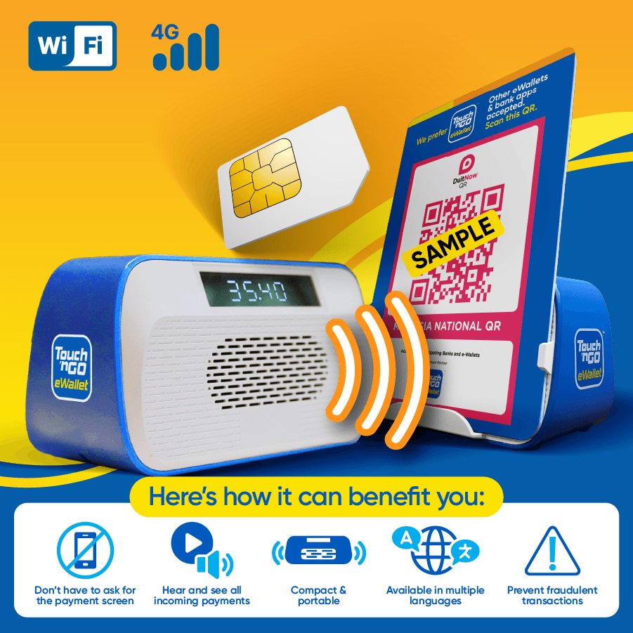 QR Payment Soundbox Voice Alert | TNG | Merchant Payment Speaker WiFi ...