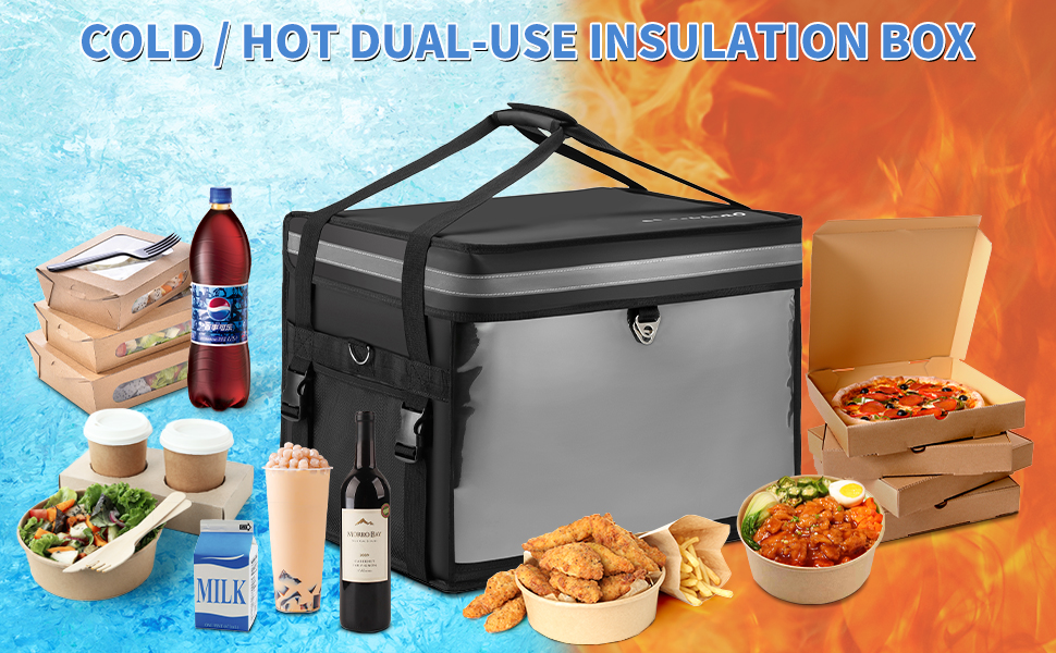 Food Delivery Bag Waterproof 32L/48L/62L Thicken Thermal Insulated Food ...