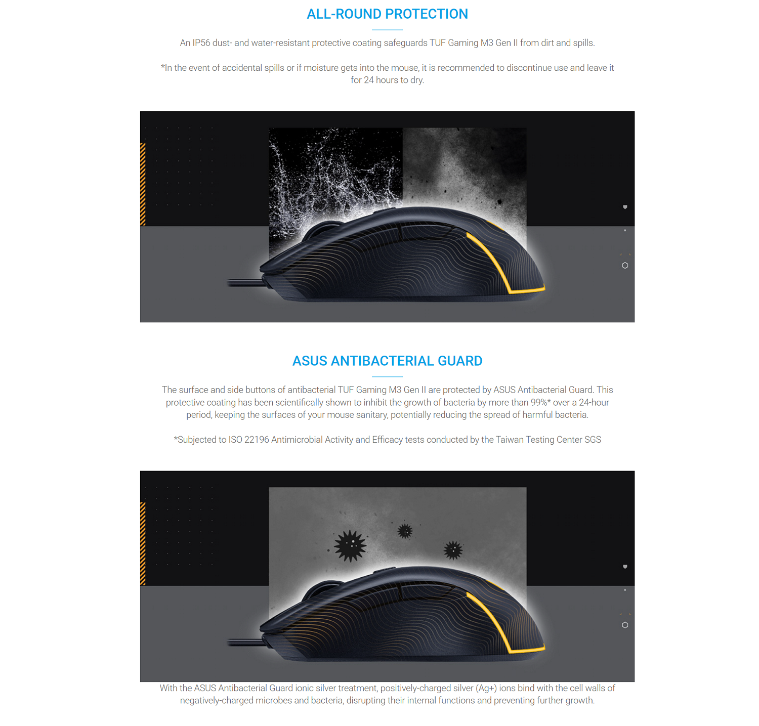 ASUS TUF GAMING M3 GEN II 8000 DPI WIRED GAMING MOUSE P309 WITH IP56 ...