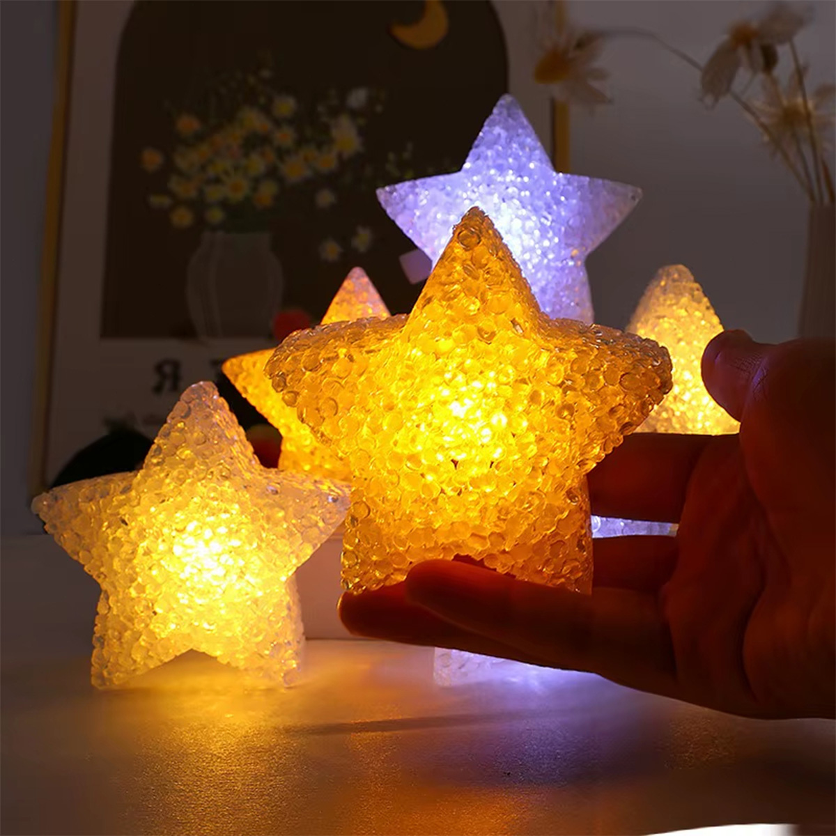 8CM Star Handheld LED Light Cute Star Shaped Night Light Anti-slip Band ...