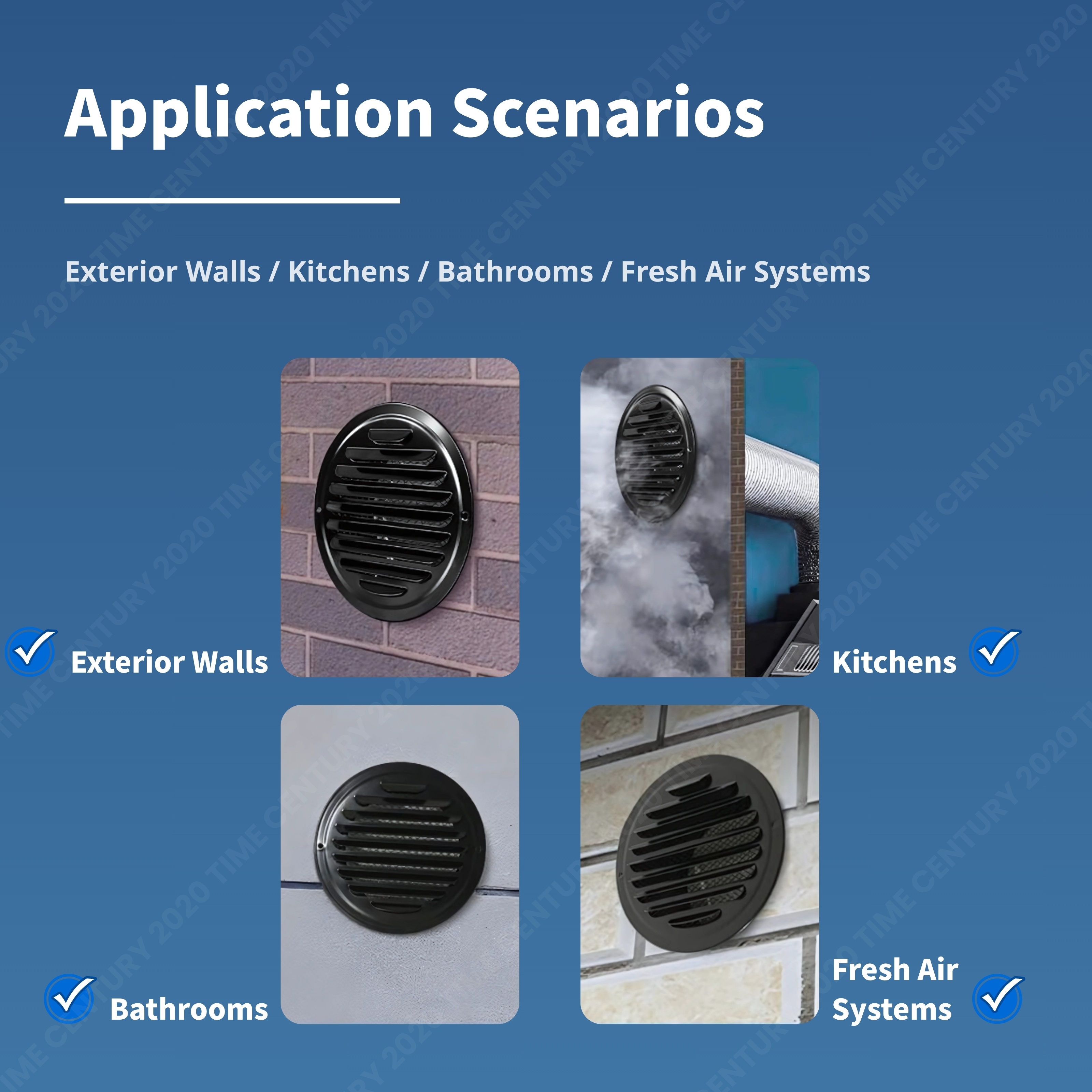 Exterior Wall 𝐑𝐨𝐮𝐧𝐝 𝐀𝐢𝐫 𝐕𝐞𝐧𝐭 𝟑𝟎𝟒 𝐒𝐭𝐚𝐢𝐧𝐥𝐞𝐬𝐬 𝐒𝐭𝐞𝐞𝐥 Grille Insect/Rat/Bird ...
