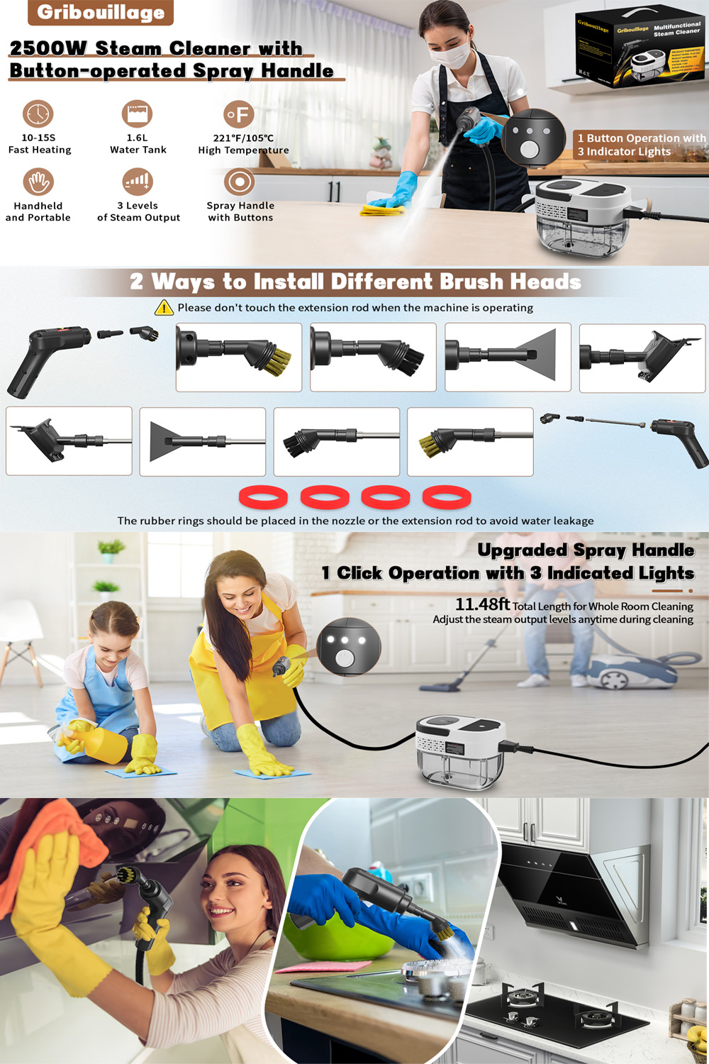 Steamer Cleaner 8500W Pressure Washer High Temperature High Pressure