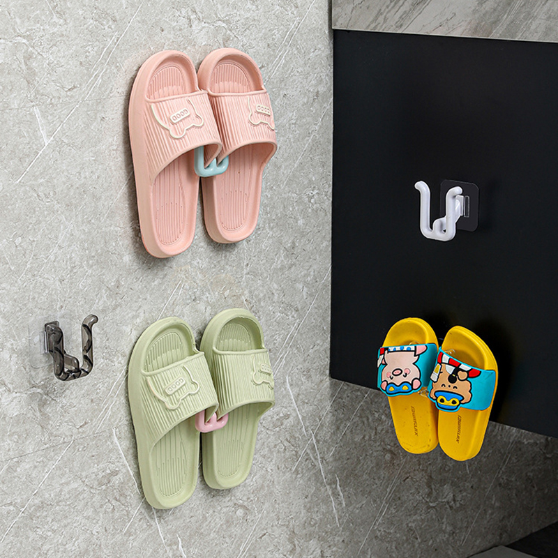Slipper Rack Wall Mounted Slippers Organizer Hook Bathroom Shoe Hanging ...