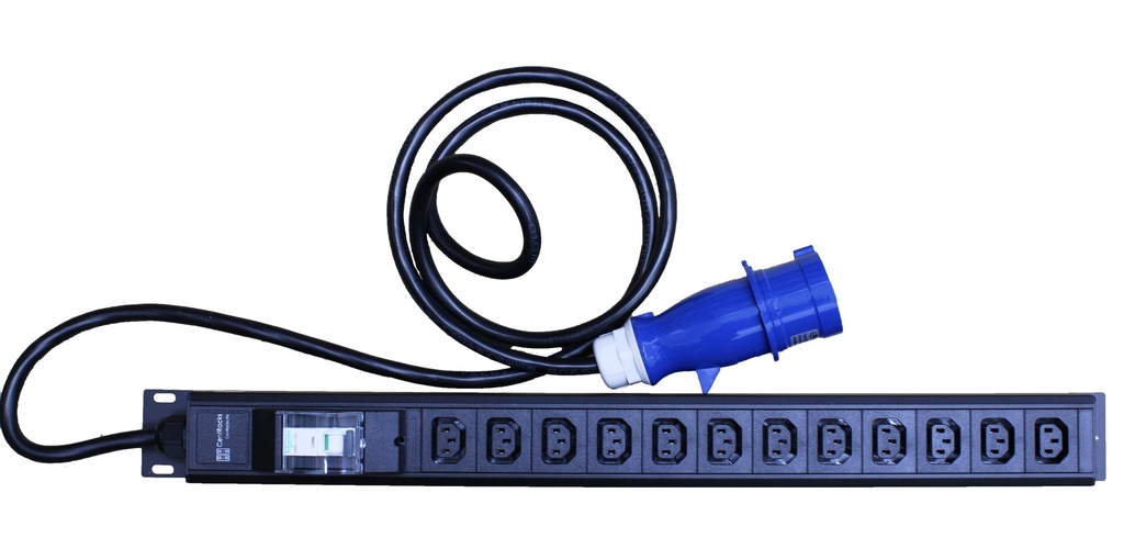 RackIT 12 Gang IEC C13 10A PDU With 32Amp Commando Plug - 12 Gang C13 ...