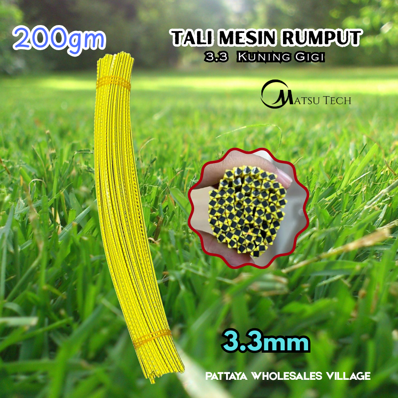 Tali Mesin Rumput Tahan Lasak 3.3 Kuning Gigi/Heavy Duty Nylon Trimmer ...