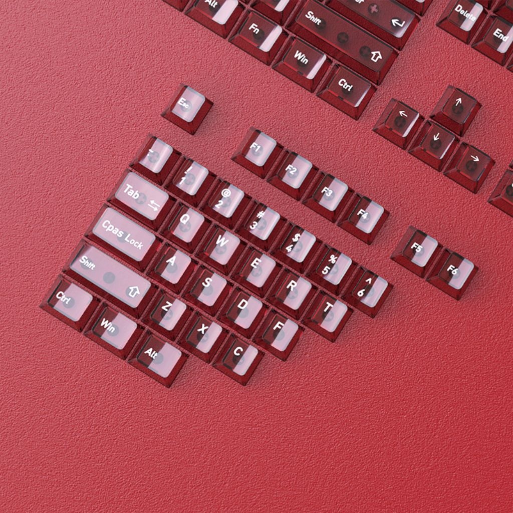 Colored Transparent Keycaps PBT+PC Dye-sub Cherry Profile Keycap Custom ...
