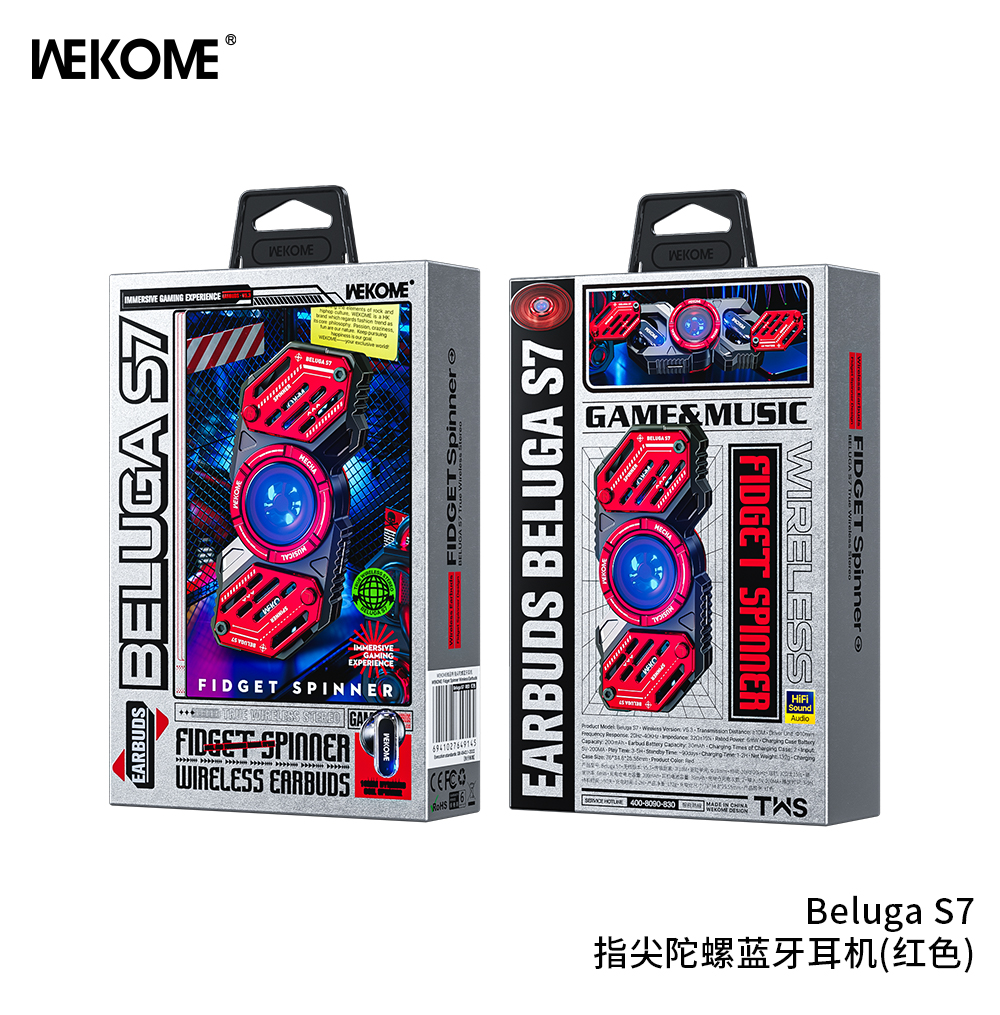 WEKOME Beluga S7 Fidget Spinner Wireless Bluetooth Earbuds | Shopee ...