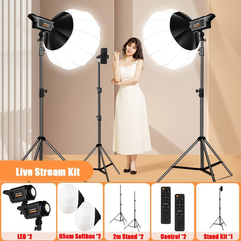 Professional Studio LED Lighting Kit with Softbox & Stand for Cellphone ...