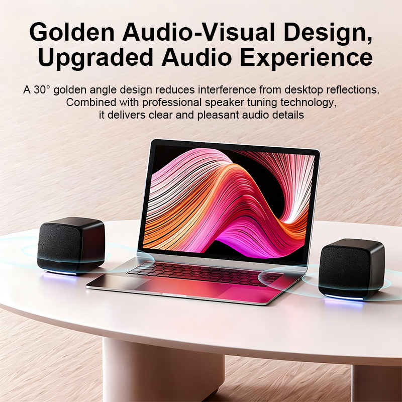 Mini USB Desktop Speakers Hi-Low Dual Speaker Design PC Mobile Computer ...