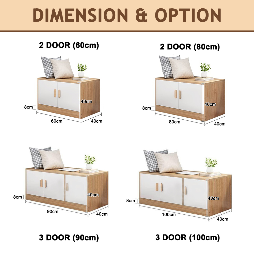 Innohut Wooden Bedside Organizer Storage Cabinet Side Table Floor ...