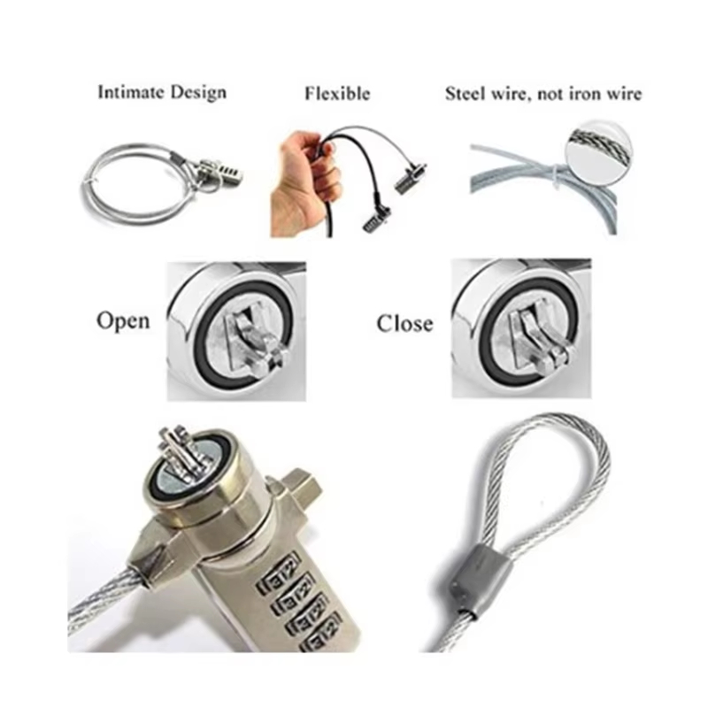 Laptop Cable Lock丨Anti-Theft Laptop Lock 丨4 Digit Password Lock丨Wire ...