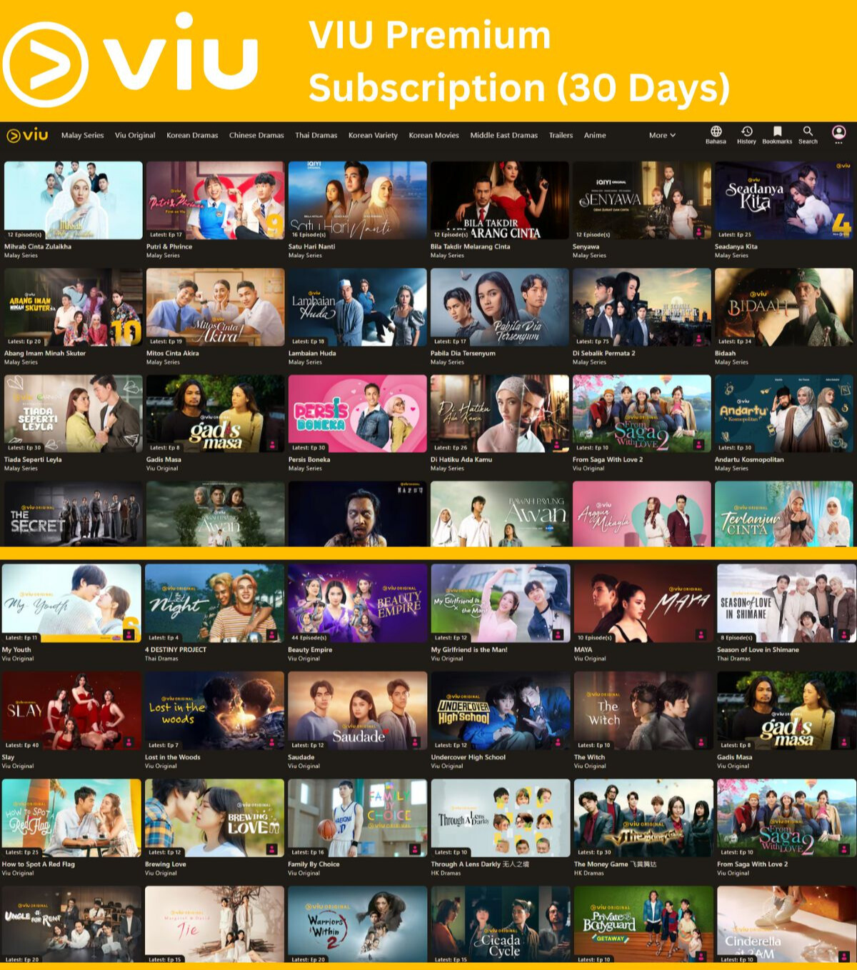 VIU Premium Subscription (30 Days), Dramas, TV Shows & Movies Premium ...