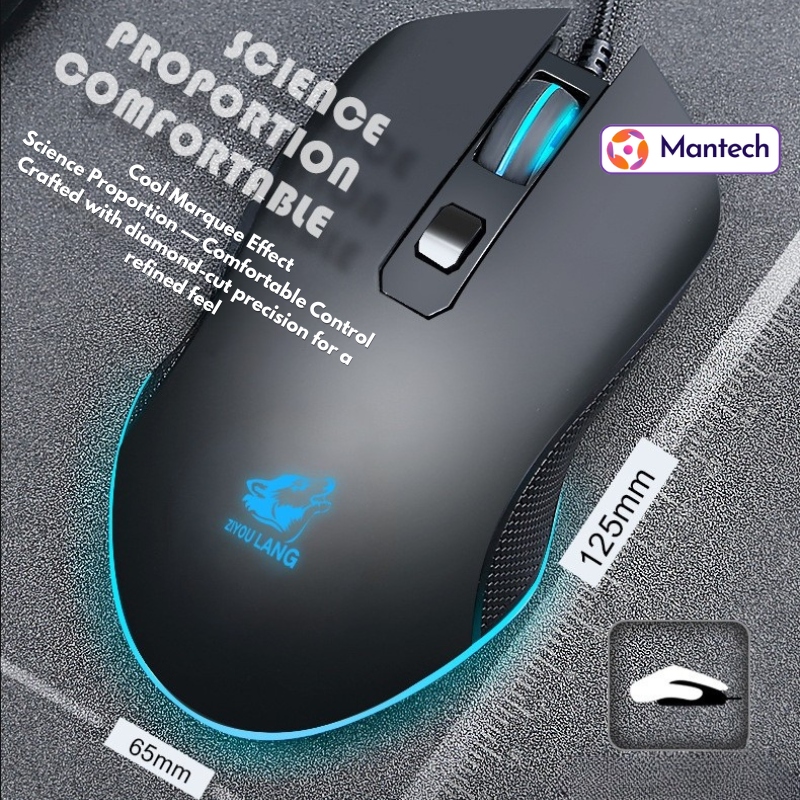 Free Wolf V1 Wired Gaming Mouse | 7 Buttons | 3200 DPI Adjustable | LED ...
