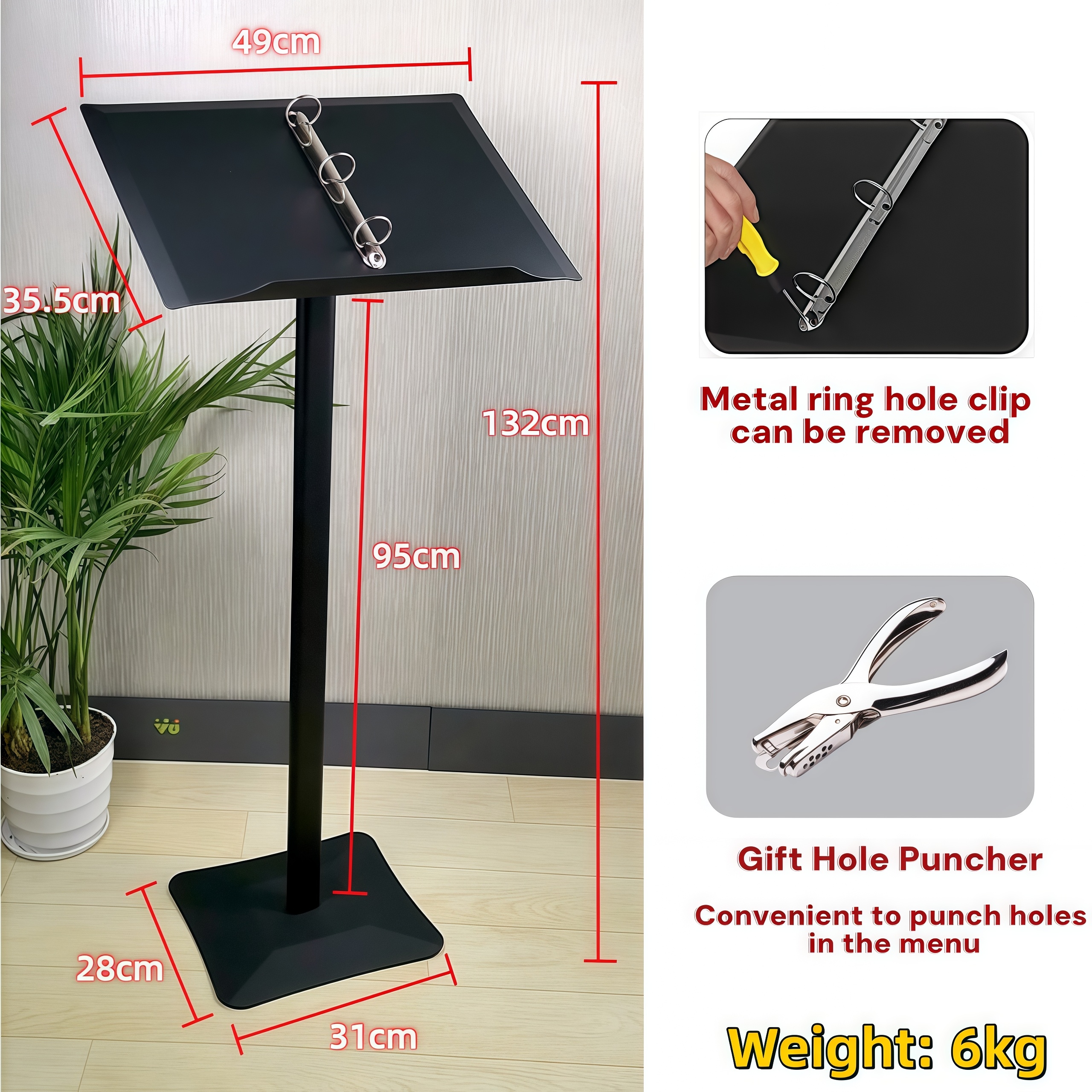 Menu Display Stand, Standing Menu Holder, Restaurant Cafe, Menu Book ...