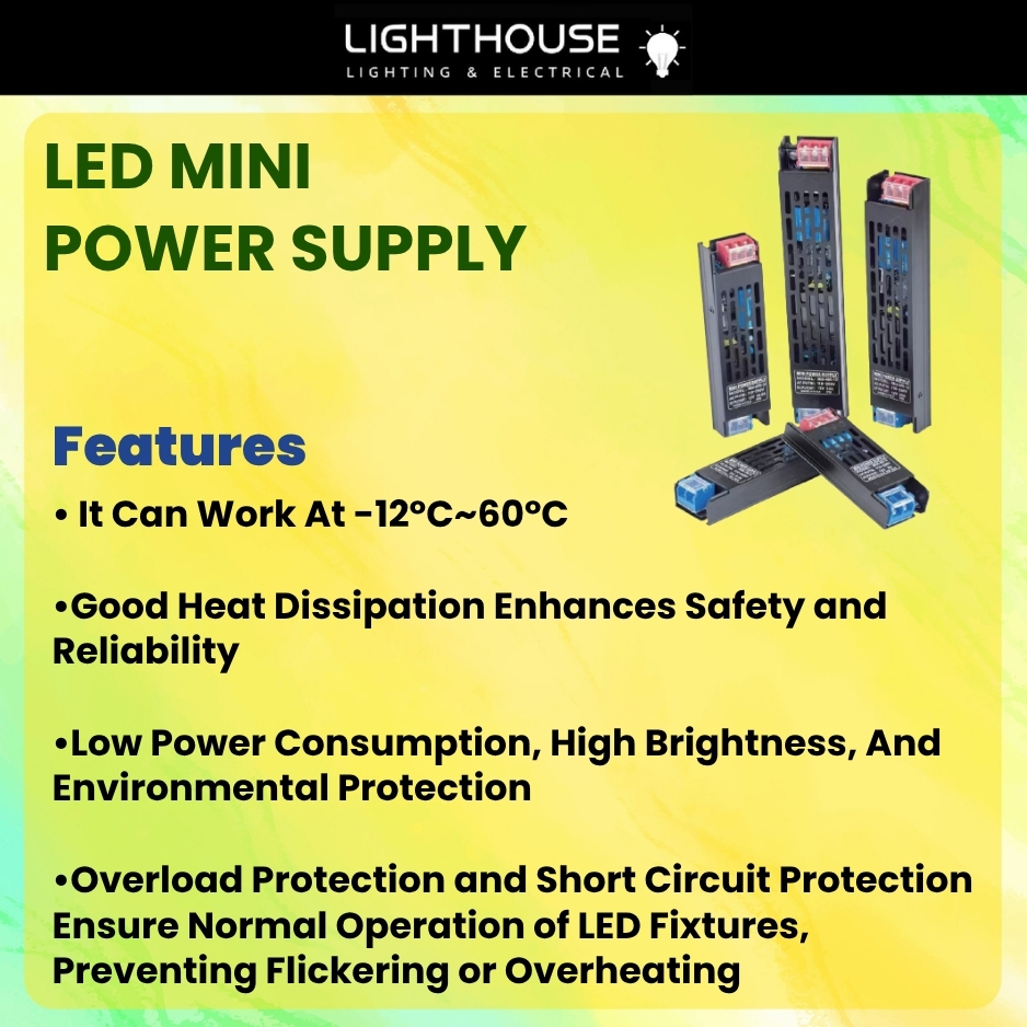 [ LIGHTHOUSE💡]LED MINI POWER SUPPLY DC12V 24V 60W/100W/200W/300W/400W ...