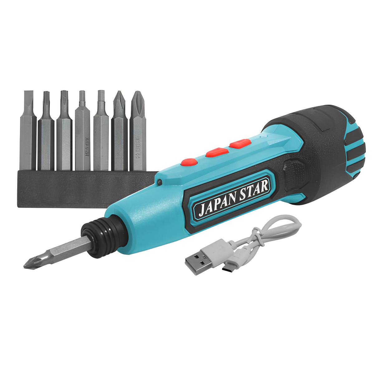 Japan Star Rechargeable Cordless Screwdriver with 6 Screwdriver Bit ...