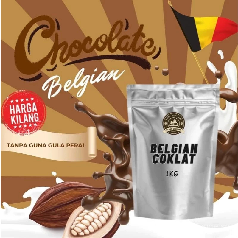BELGIAN CHOCOLATE 1kg Direct Kilang Tanpa Gula Perai Minuman Koko ...