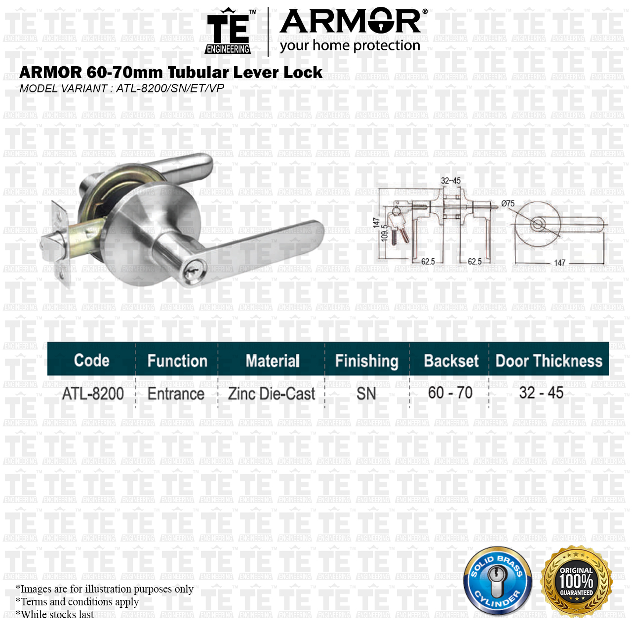 ARMOR TUBULAR LEVER LOCK ATL-8200/SN/ET/VP | Shopee Malaysia