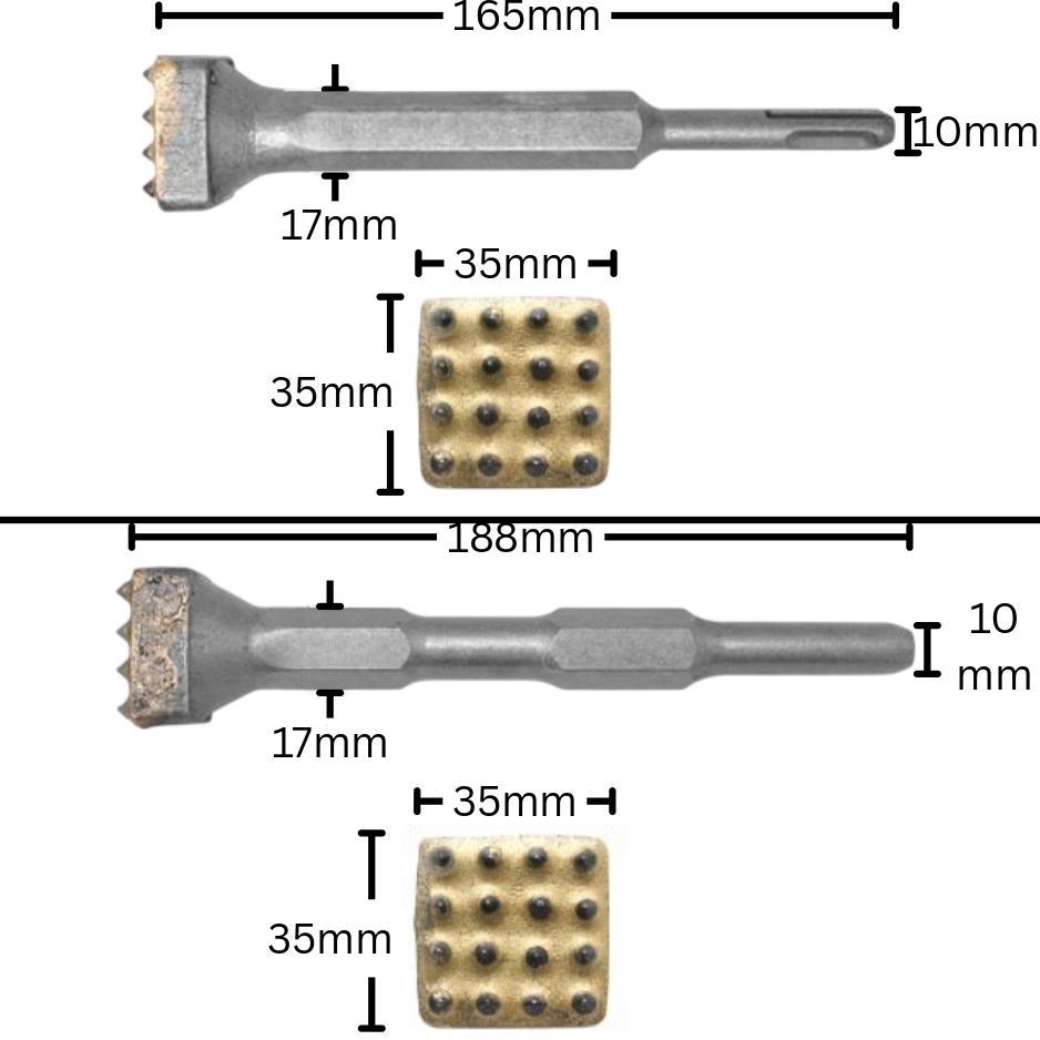 Euro Plus Hex Bushing Hammer Chisel Concrete Drill Bit Stone Slab ...