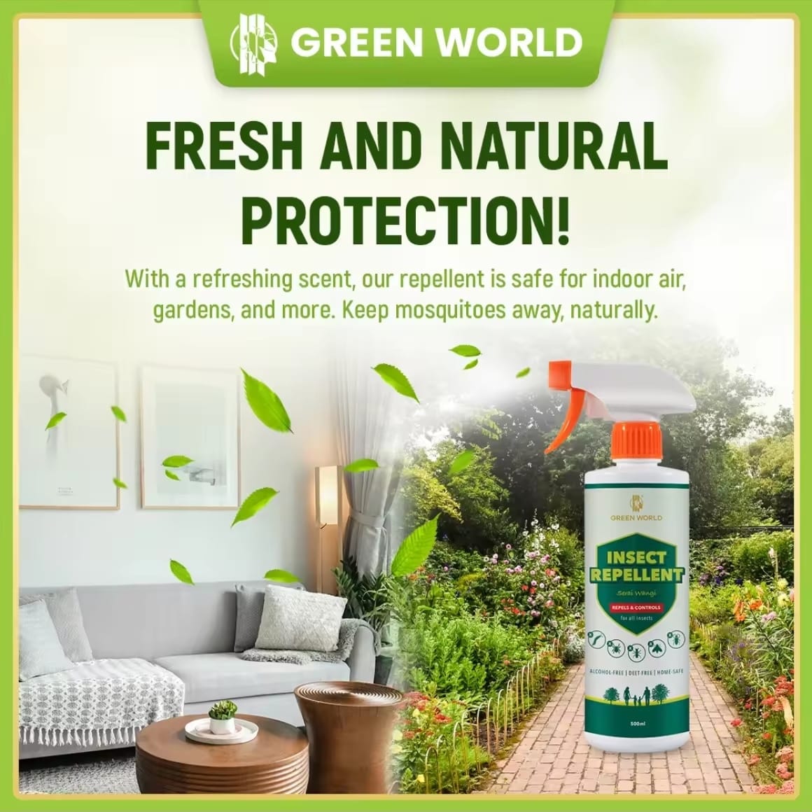 Green World Serai Wangi Insect Repellent Spray Organic Lemongrass ...