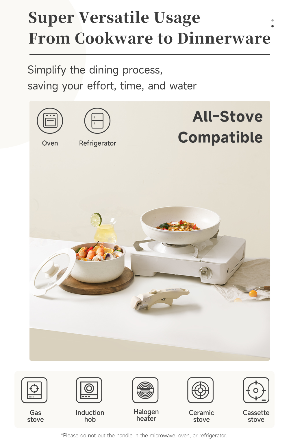 Simplus Detachable Cookware Set 4pcs Removable Handle 24cm Frying Pan ...