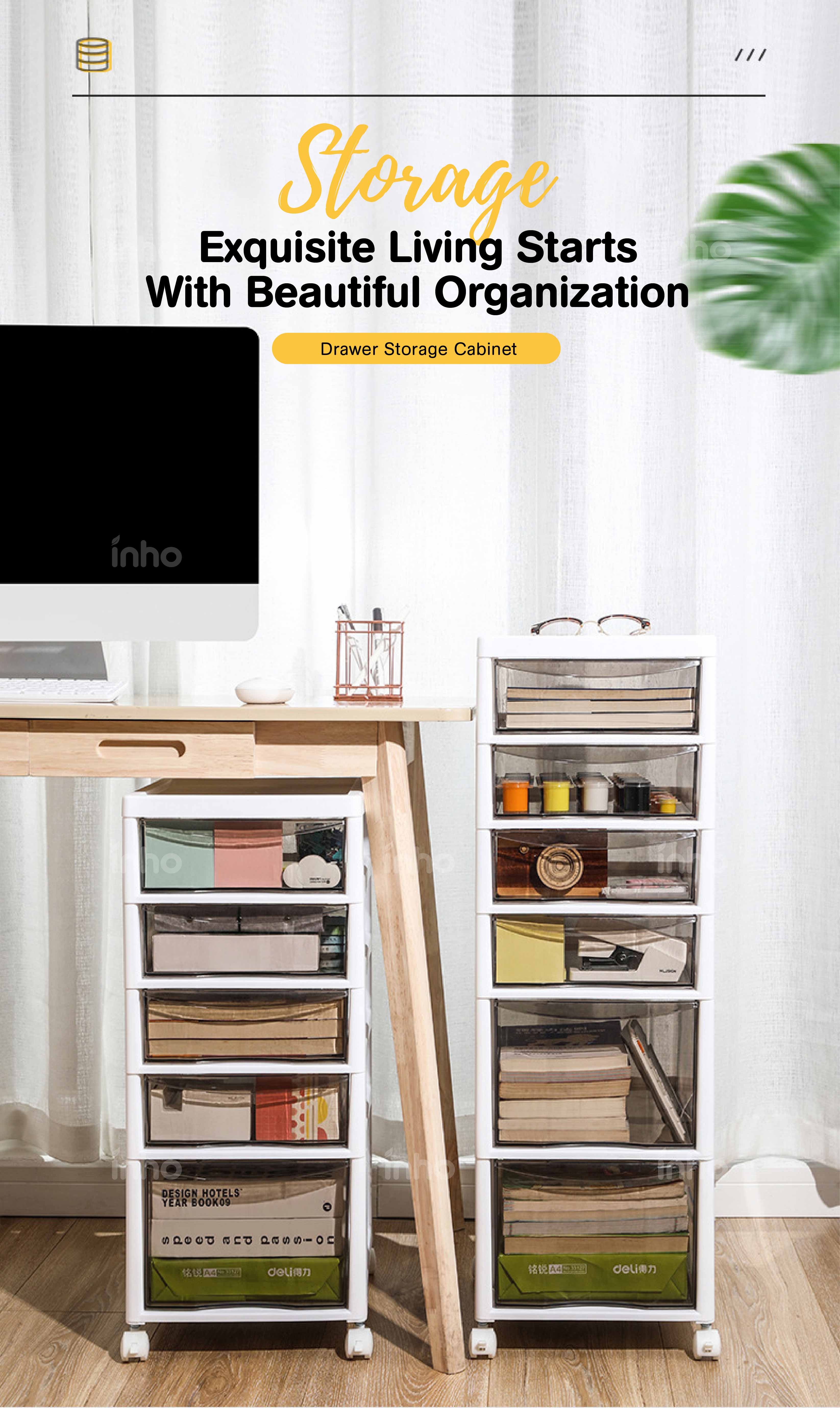 INHO L27cm (3-6 Layers) Multipurpose Storage Trolley Moveable Storage ...