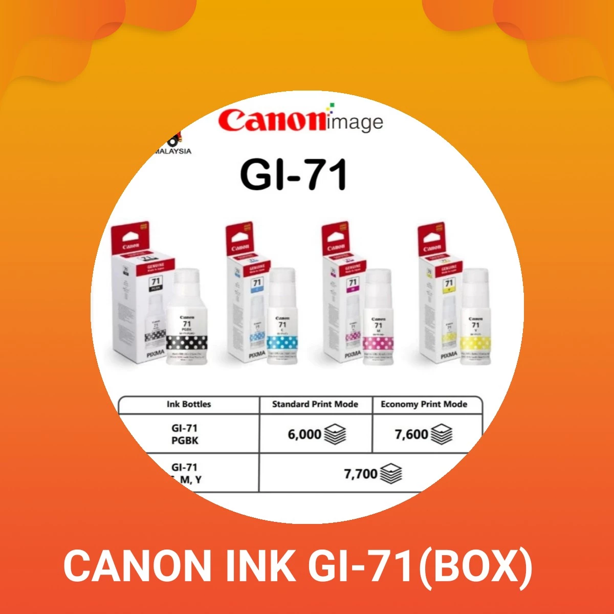 CANON GI71 GI-7I ink ORIGINAL for Canon Printer G1020 G1730 G2020 G2060 ...