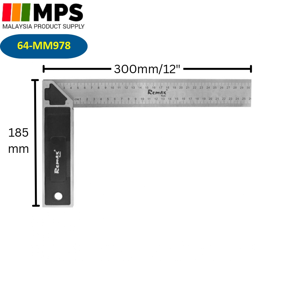 REMAX TRY SQUARE L RULER (STAINLESS STEEL) Try Square Ruler(mm/inch ...