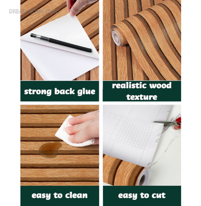 45cm x 10m Kertas Dinding Panel Kayu - Pelekat Perabot | Self-Adhesive ...
