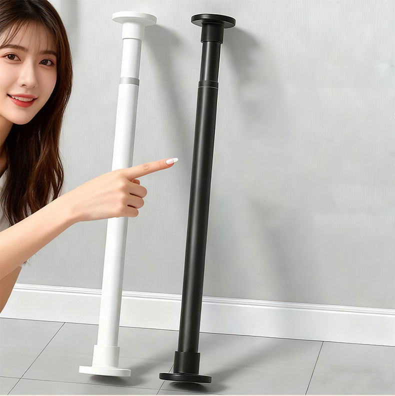 50-260cm Stainless Steel Punch-Free Curtain Rod Telescopic Clothesline ...