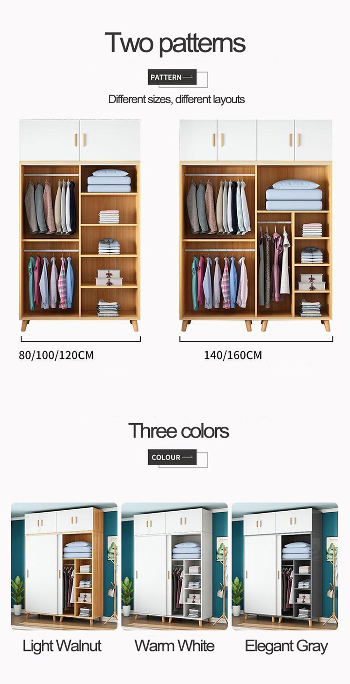 💗Multifunction Coat Rack Cabinet With/Sliding Door/Wooden Wardrobe ...