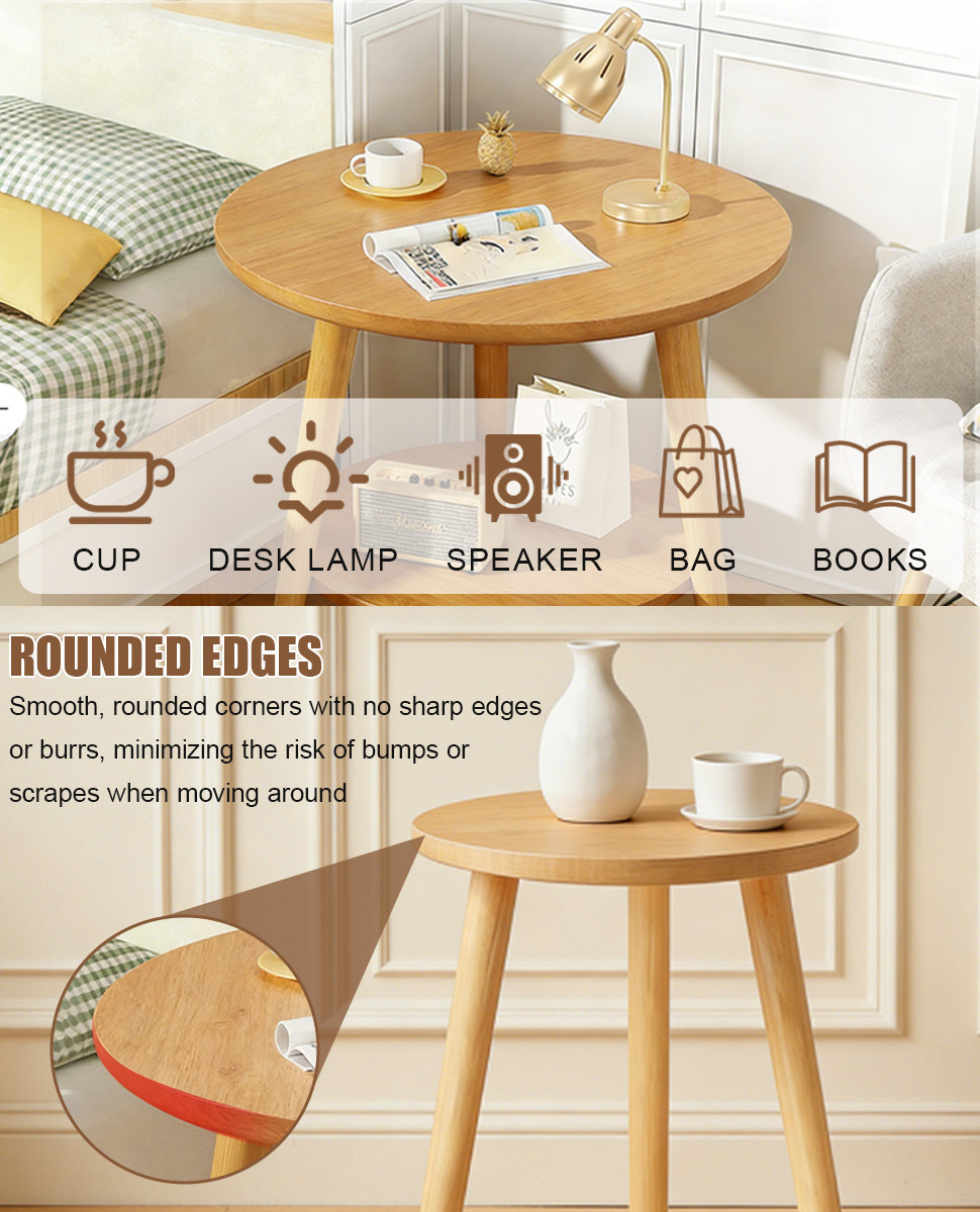 RR-Round Table Small Tea Coffee Table Simple Bed Side Table Mini ...