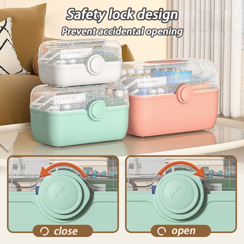 First Aid Kit Storage Box Medicine Organizer Ubat Kotak Simpan Family ...