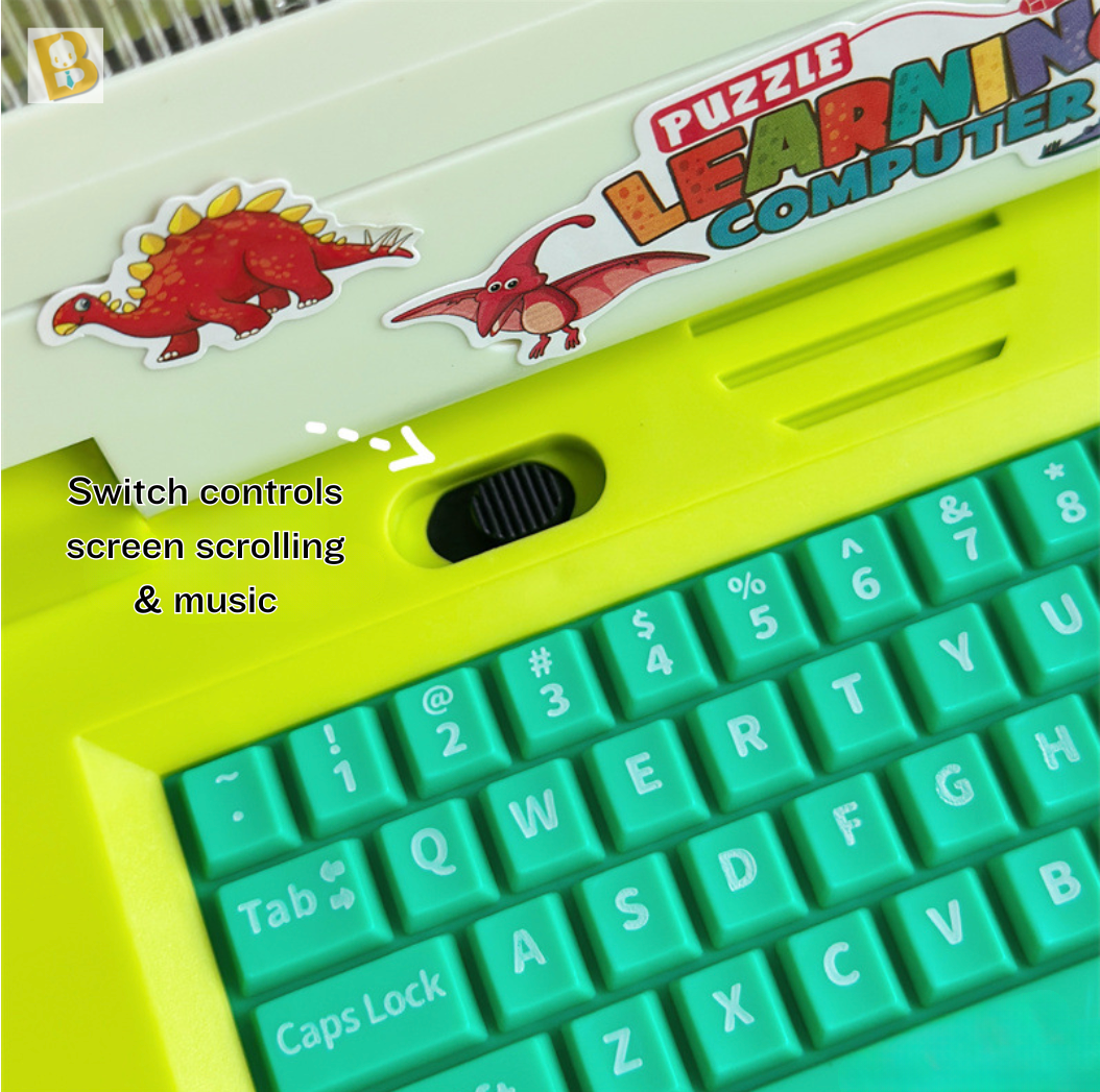 BabyBoss Music & Light Kids Small Laptop Plastic Simulation Computer ...