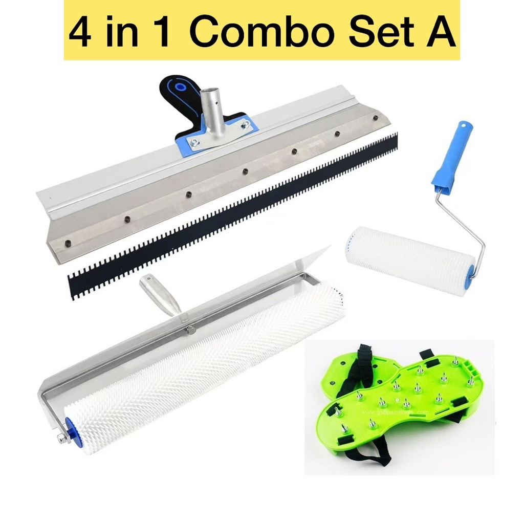 50cm Spike Roller epoxy floor coating Nail Shoe with self-leveling rake ...