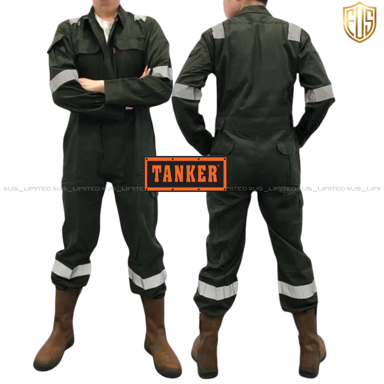 TANKER Safety Coverall 100% Cotton Reflective Workwear 240gsm ...