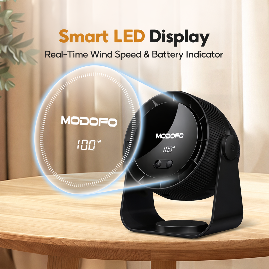MODOFO Desk Fan Rechargeable Fan Mini Fan Folding Intelligent Table ...