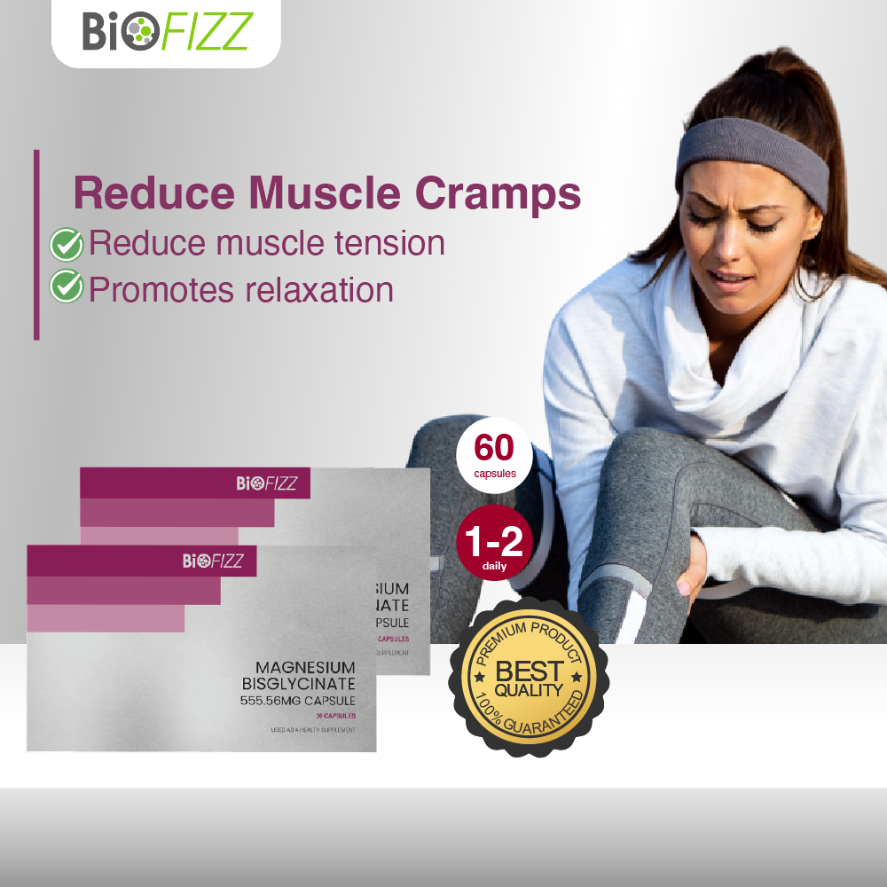 BIOFIZZ Magnesium Bisglycinate (30's x 2) for Fatigue, Muscle Cramps ...