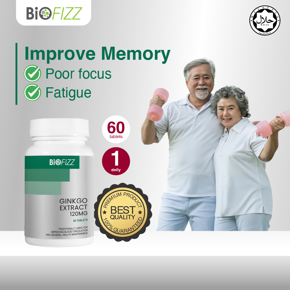 BIOFIZZ Ginkgo Extract 120mg 60's Ginkgo Biloba | Shopee Malaysia