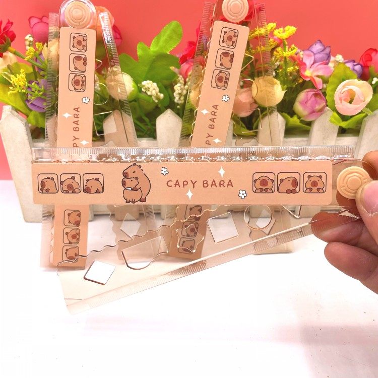 15cm/25cm Cute theme Folding Ruler Drawing with Templates Kids Plastic ...