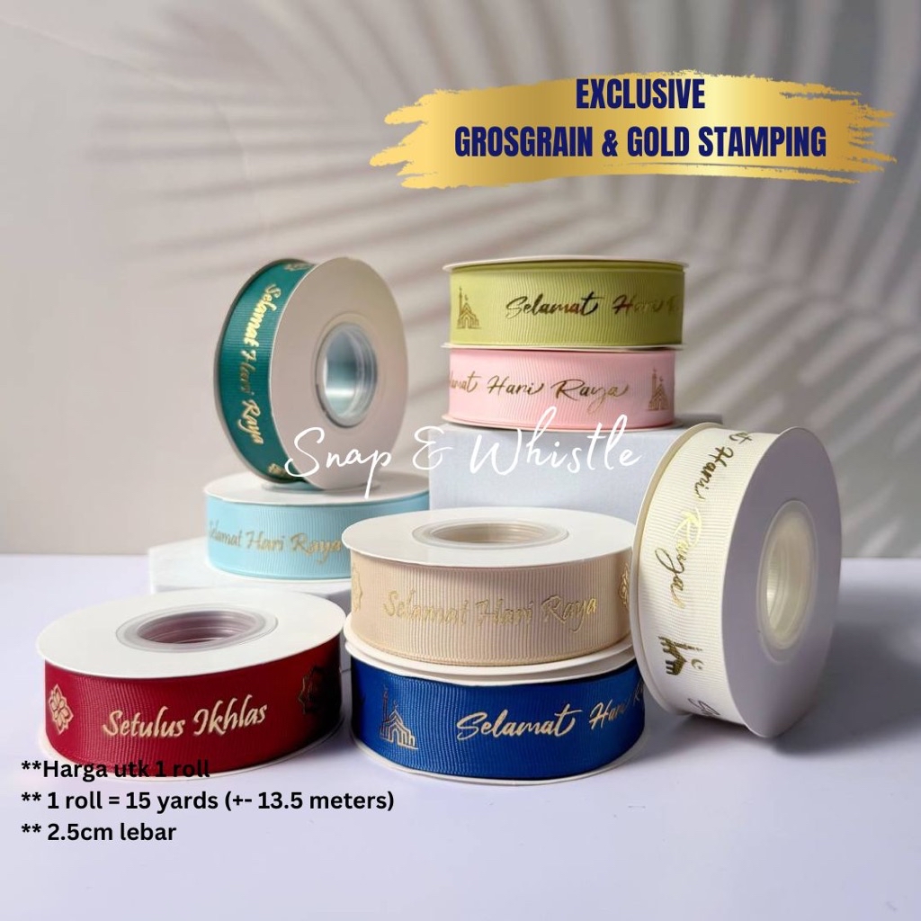 [NEW] 1 Roll Reben Selamat Hari Raya Ribbon Decoration Gift Box Cookies ...