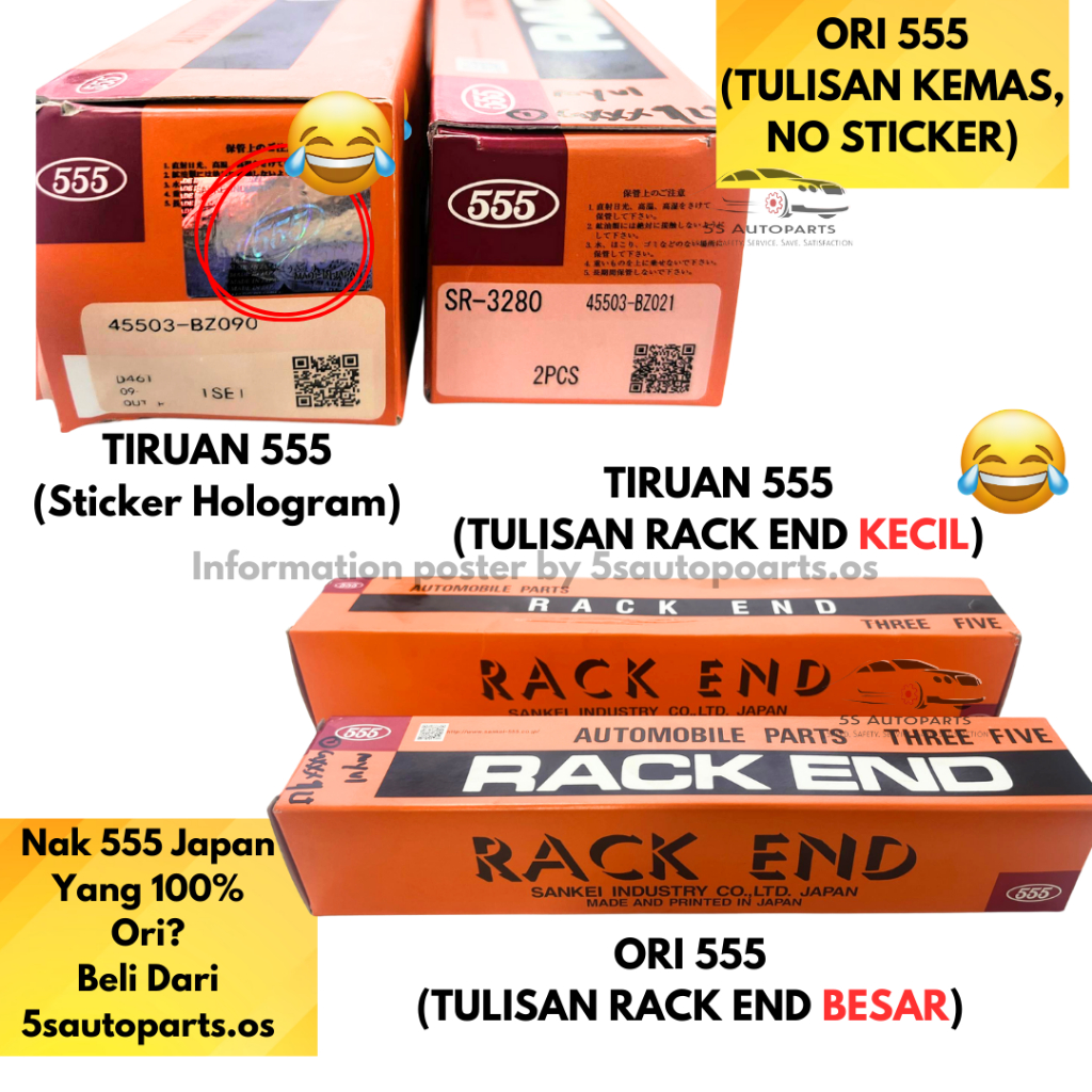 555 Honda City T9A (GM6) , Jazz T5A (GK), BR-V 1.5 Tie Rod End & Rack ...