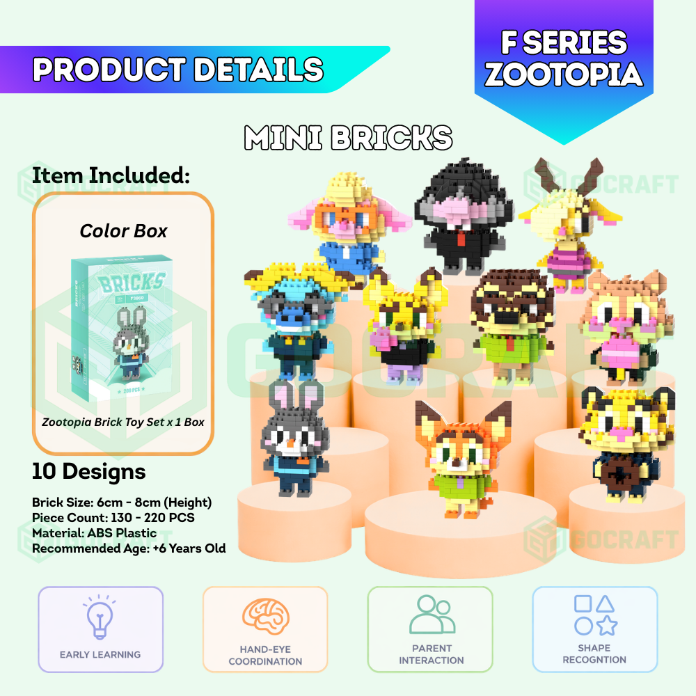 GOCRAFT Mini Micro Block Zootopia Figure DIY Building Toy | Cute ...