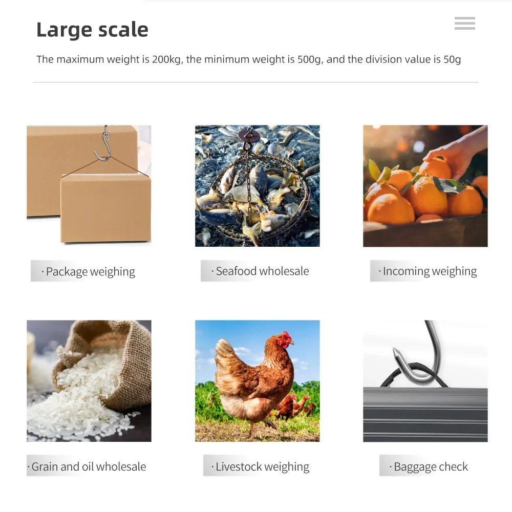 200Kg 300Kg 500Kg Hanging Scale Digital LCD Weight Measuring Tool ...