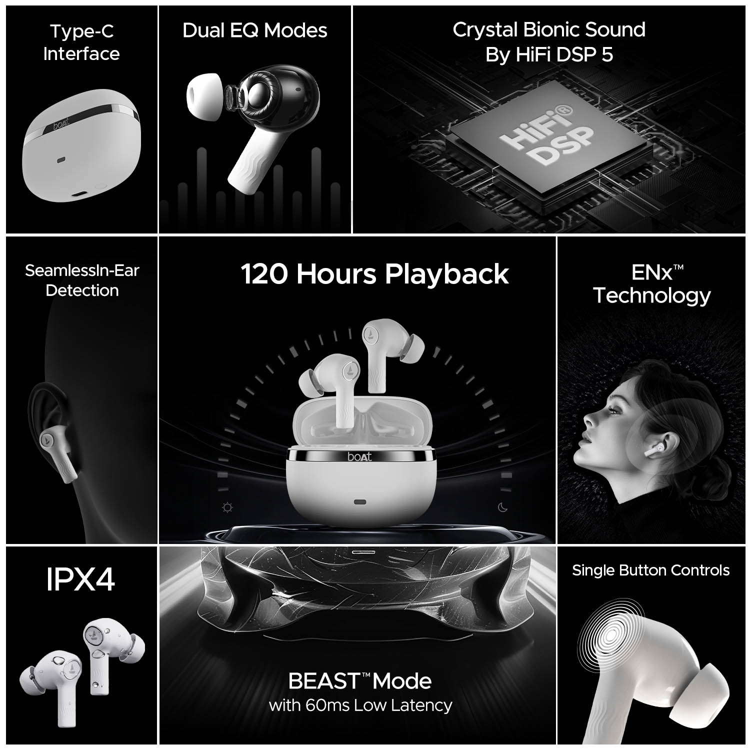 boAt Nirvana Ion Wireless Earbuds Crystal Bionic Sound with Dual EQ ...