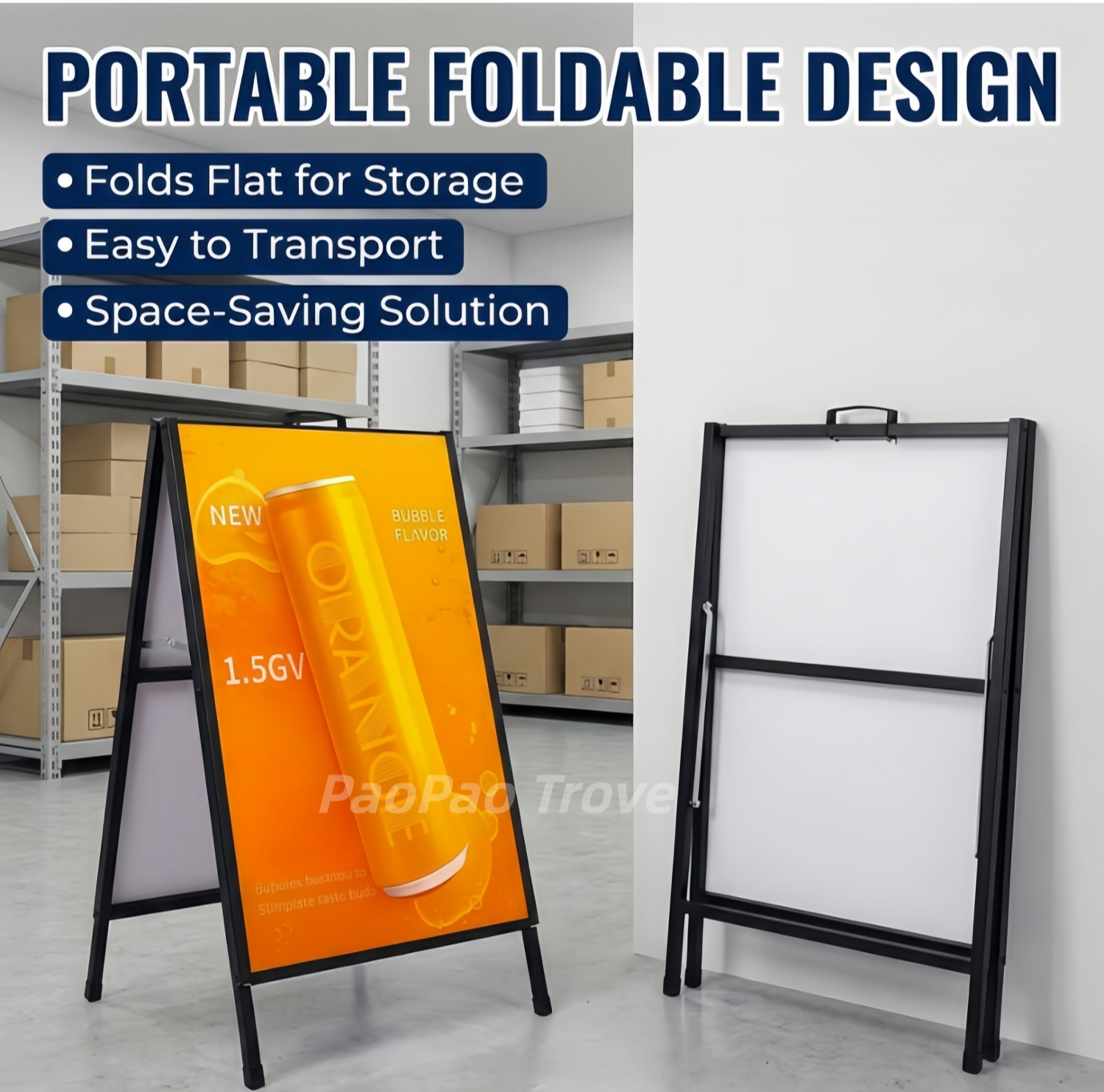 Portable Metal Poster Standee Outdoor Indoor Welcome Board A Frame ...