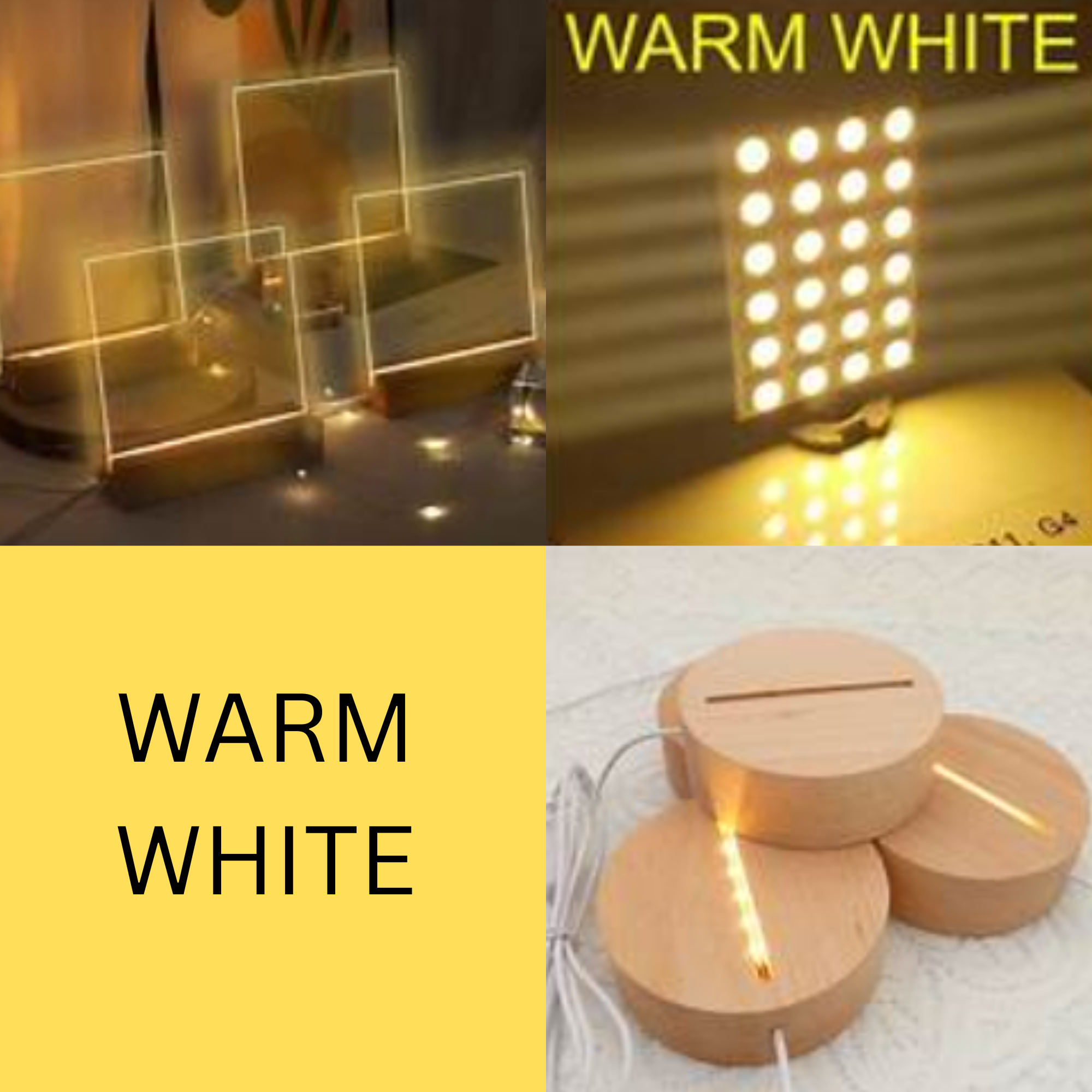 Kayu Paparan Lampu - Wooden Design LED light Display Base for Resin DIY ...